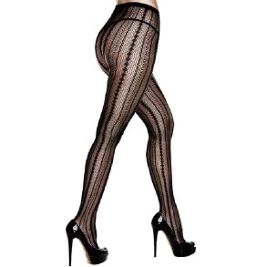 Elegante Sorte Jacquard Strmpebukser