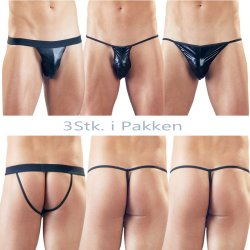 3-dele Wetlook G-streng Mand