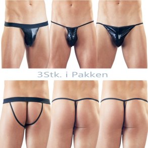 3-dele Wetlook G-streng Mand