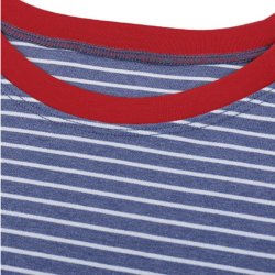 Stribet Pyjamas med rund hals med kontrast rd farve