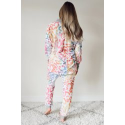 Flerfarvet V-hals Leopard Jogger st