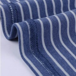 Stribet Pyjamas med rund hals med kontrast rd farve