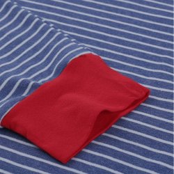 Stribet Pyjamas med rund hals med kontrast rd farve