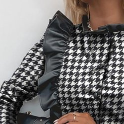 Faux Lder Flser Bluse