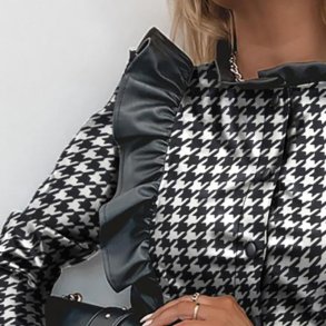 Faux Lder Flser Bluse