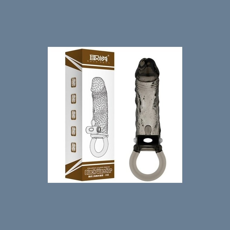 Sort Kriger Vibration Krystal Penis Hylster