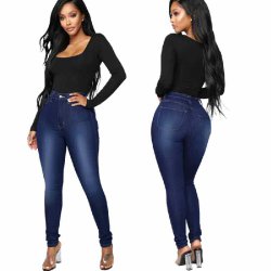 Bl Jeans med Hj Talje