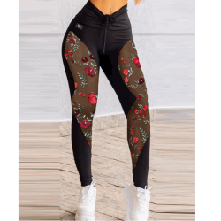 Yoga Leggings med Broderi