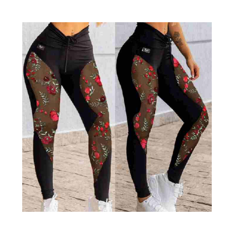 Yoga Leggings med Broderi