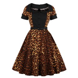 Leopard Kjole Retro Snit
