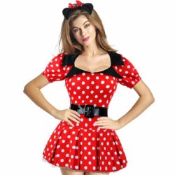 Minnie Mouse Prikker Korte rmer Mini Kjole