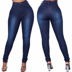 Bl Jeans med Hj Talje