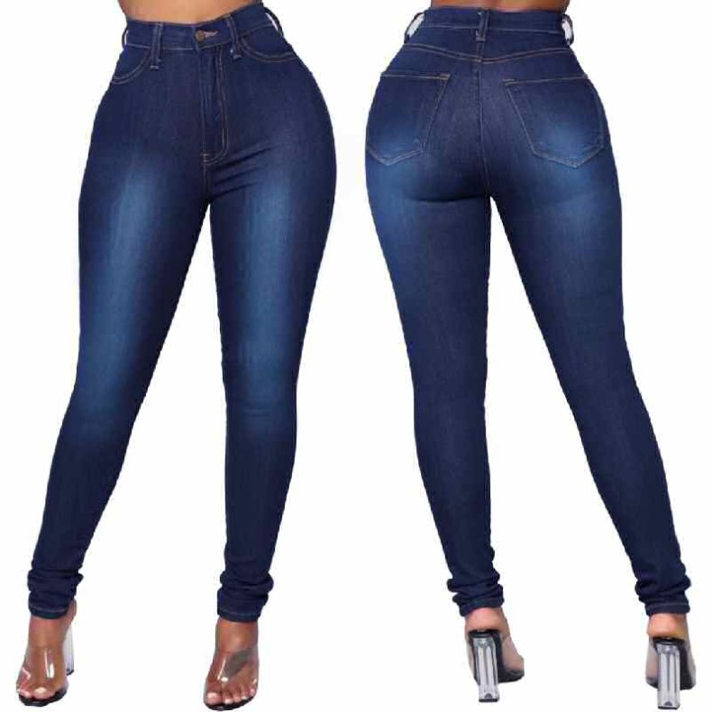 Bl Sexede Jeans med Hj Talje