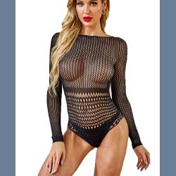 Sort Langrmet Blonde Net Teddy