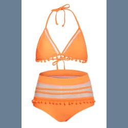 Pom Pom Bikini med Hj Talje 