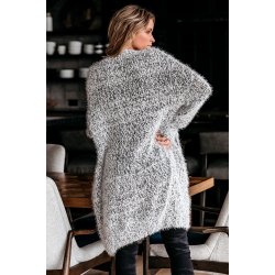 Fuzzy Strik Cardigan med Lommer 