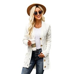 Hvid Strikket Cardigan 