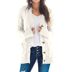 Hvid Strikket Cardigan 