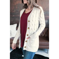 Hvid Strikket Cardigan 