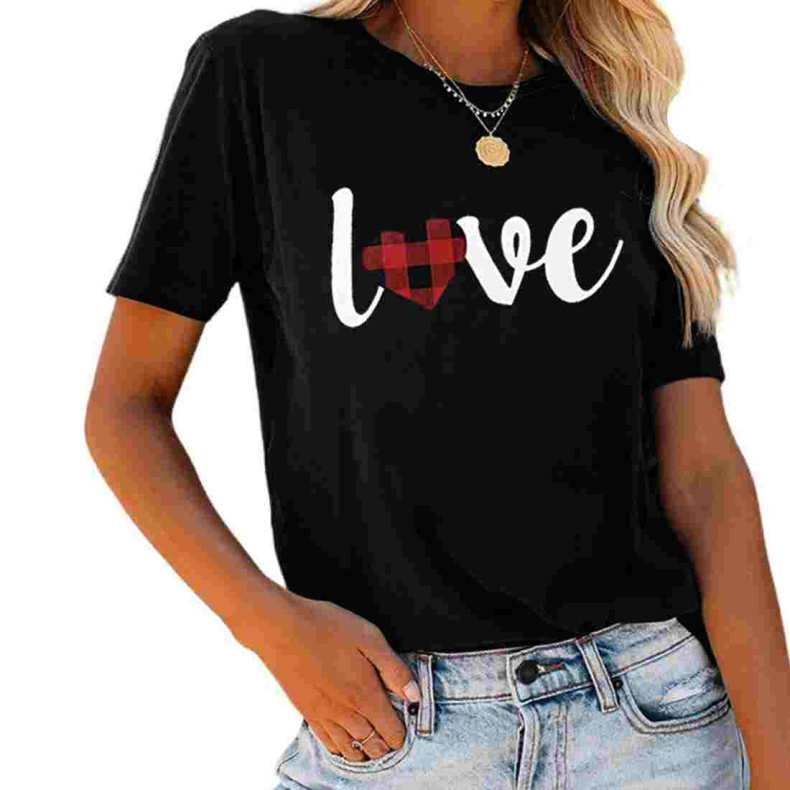 Love T-shirt med Krlighedsprint 