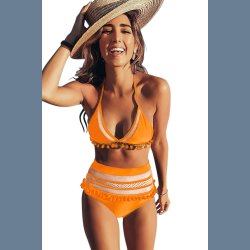 Pom Pom Bikini med Hj Talje 