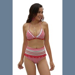 Pom Pom Bikini med Hj Talje 