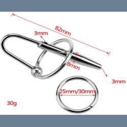 Metal Penis Plug med Glansring 