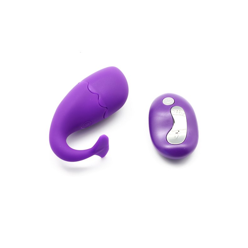 Silikonevibrator Fjernbetjening 10-trins bl farve hvalform Genopladelig