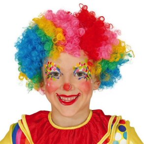 Regnbue Farvet Klovne Paryk Barn