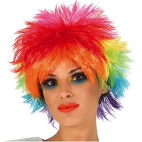 Regnbue Farvet Paryk