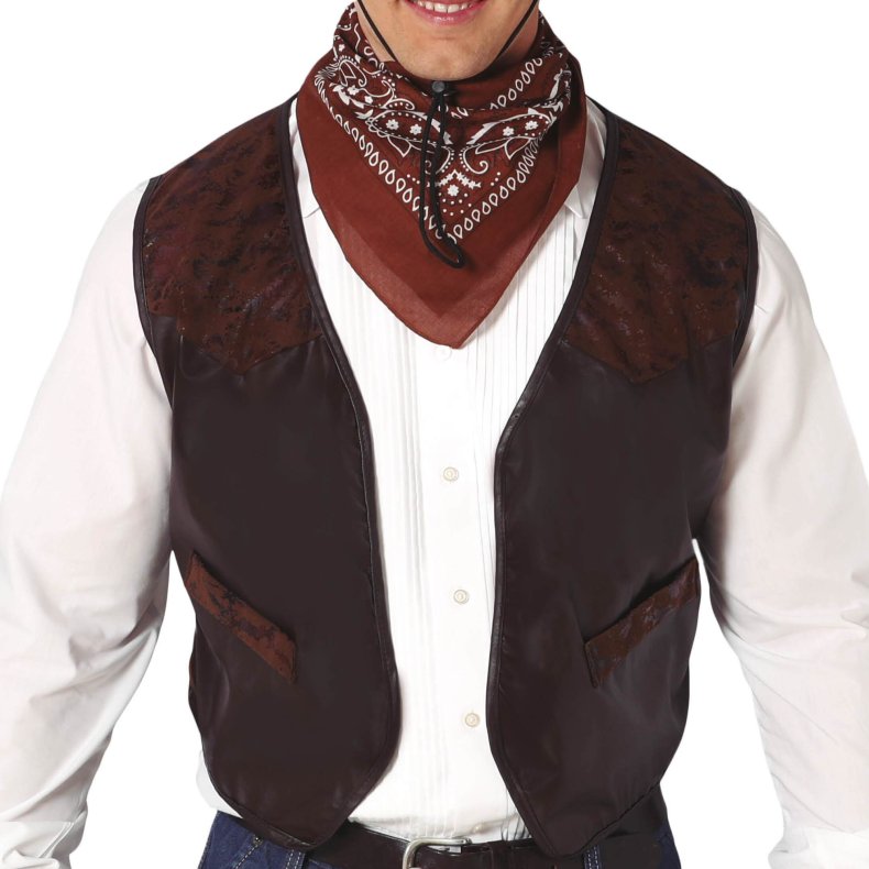 Havn Undervisning vandring Brun Vest Cowboy - Indianer & Cowboy. - Fie's Kostumer og udklædning