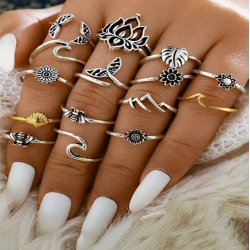 15stk Vintage Bee Lotus solsikkeringe 