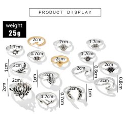 15stk Vintage Bee Lotus solsikkeringe 