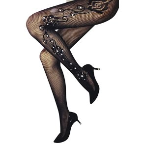 Sorte Strmpebukser med Sten