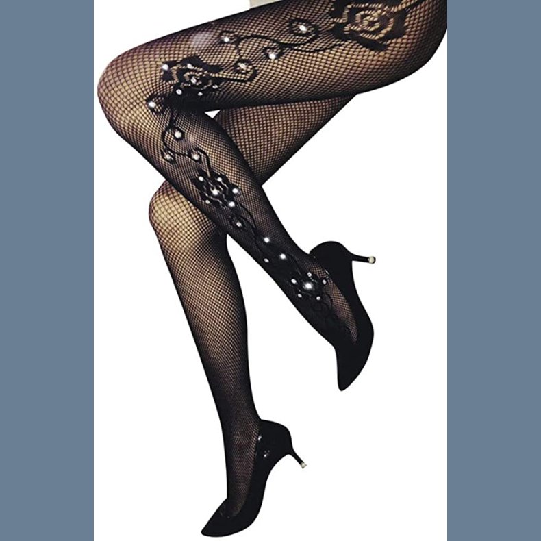 Sorte Strmpebukser med Sten