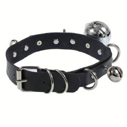 D Ring Punk Collar With Bell