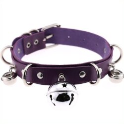 D Ring Punk Collar With Bell