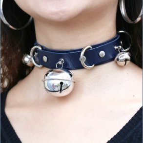 D Ring Punk Collar With Bell