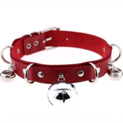 D Ring Punk Collar With Bell