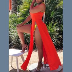 Lang Slids Strandkjole