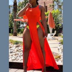 Lang Slids Strandkjole