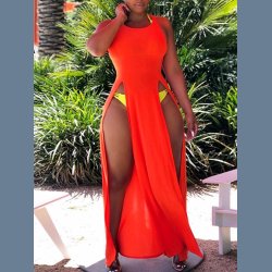 Lang Slids Strandkjole