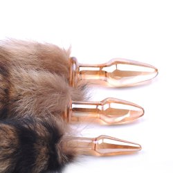 Glas Anal Plug med Hale 