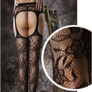 Strmpe Rose med Strmpeholder Look