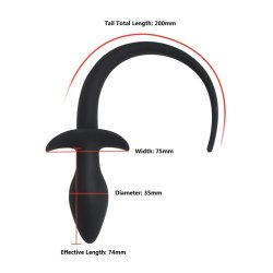 Butt Plug med Hale Silikone