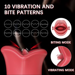 Big Mouth-Stimulator med Slikketunge Vibrator