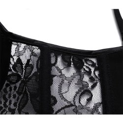 Sort Wet Look PU Blonde Corsage