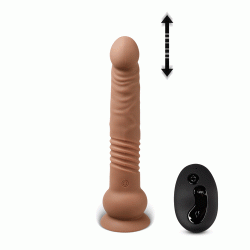 10 funktioner Fjernbetjening Silikone genopladelig vibrerende og stdende dildo