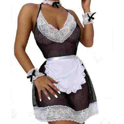 5 Dele Fransk Stuepige Kostume