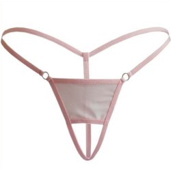 Thin Strip Crotchless Spliced With Mesh Panty T-back